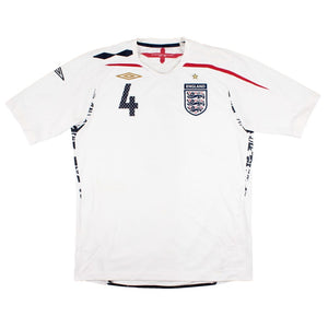 England 2007-09 Home Shirt (Gerrard #4) (L) (Very Good)_1