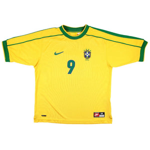 Brazil 1998-00 Home Shirt (M) (Ronaldo #9) (Very Good)_1