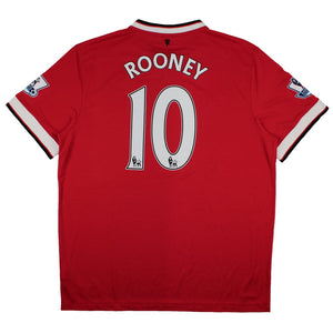 Manchester United 2014-15 Home Shirt (XL) Rooney #10 (Mint)_0