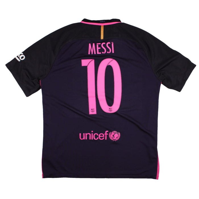 Barcelona 2016-17 Away Shirt (Sponsorless) (XL) Messi #10 (Very Good)