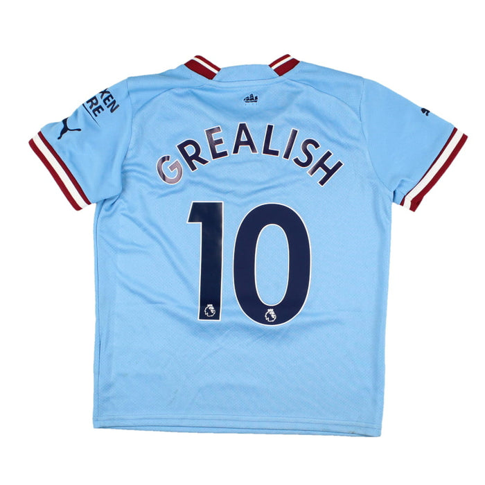 The Manchester City 2022-23 Home Shirt (Grealish #10) (9-10y) (Fair)