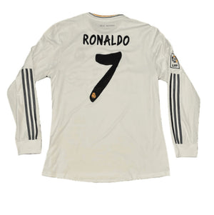 Real Madrid 2013-14 Home Long Sleeve Shirt (S) Ronaldo #7 (Fair)_0