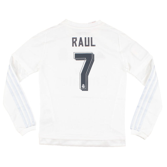 Real Madrid 2015-16 Long Sleeve Home Shirt (9-10y) Raul #7 (Excellent)