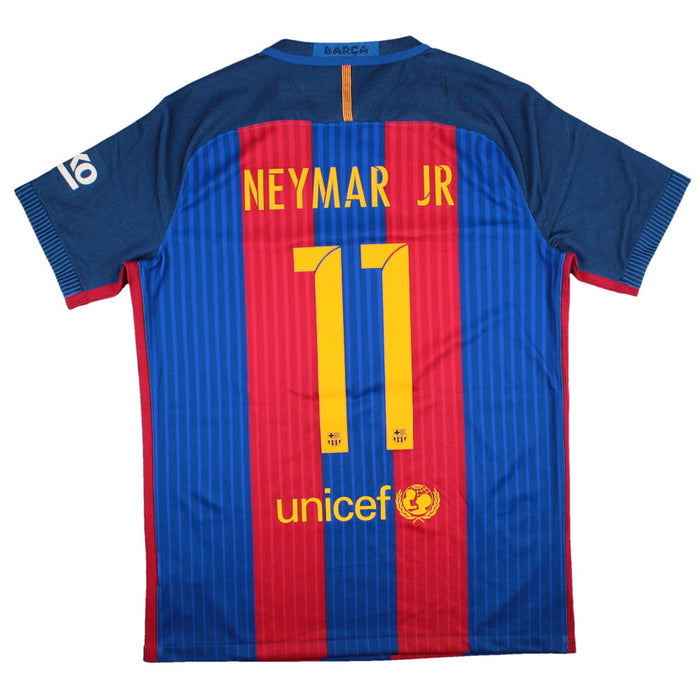 Barcelona 2016-17 Home Shirt (Sponsorless) (L) Neymar #11 (Mint)