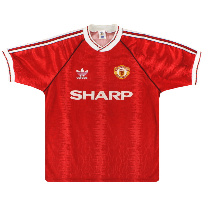 1990-92 Manchester United adidas Home Shirt L/XL