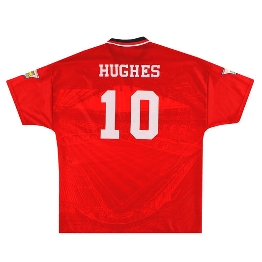 1994-96 Manchester United Umbro Home Shirt Hughes #10 *Mint* XL