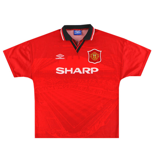 1994-96 Manchester United Umbro Home Shirt *Mint* L