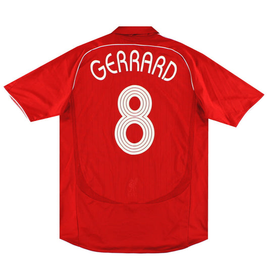 2006-08 Liverpool adidas CL Home Shirt Gerrard #8 *Mint* L