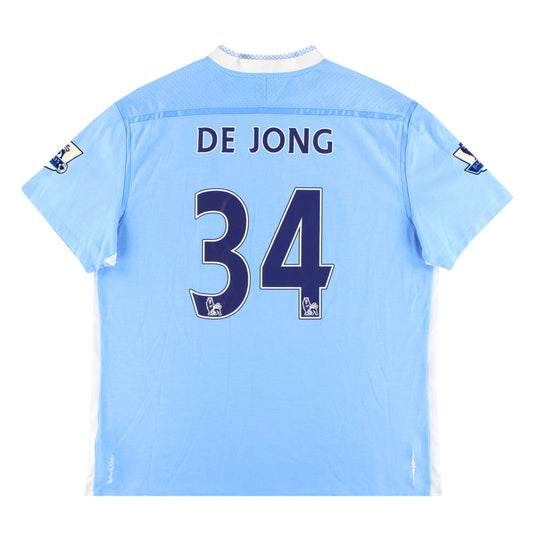 2011-12 Manchester City Umbro Home Shirt De Jong #34 XL