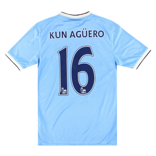 2013-14 Manchester City Nike Home Shirt Kun Aguero #16 S