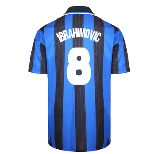 1998 Inter Milan Score Draw Home Shirt (M) (Excellent) (IBRAHIMOVIC 8)_1