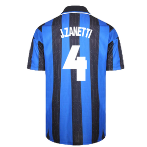 1998 Inter Milan Score Draw Home Shirt (M) (Excellent) (J.ZANETTI 4)_1