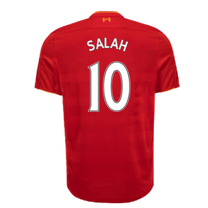 Liverpool 2016-17 Home Football Shirt (Excellent) (Salah 10)_1