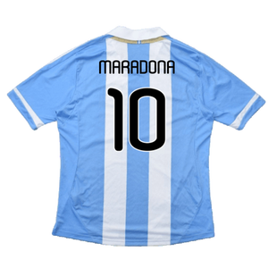 Argentina 2011-2012 Home Shirt (L) (Good) (MARADONA 10)_1