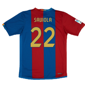 Barcelona 2006-07 Home Shirt (Sponsorless) (Excellent) (Saviola 22)_1