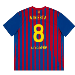 Barcelona 2011-12 Home Shirt (S) (Good) (A.Iniesta 8)_1