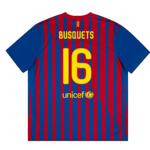 Barcelona 2011-12 Home Shirt (S) (Good) (Busquets 16)_1