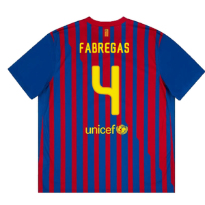 Barcelona 2011-12 Home Shirt (Excellent) (Fabregas 4)_1