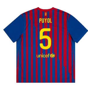 Barcelona 2011-12 Home Shirt (S) (Very Good) (Puyol 5)_1