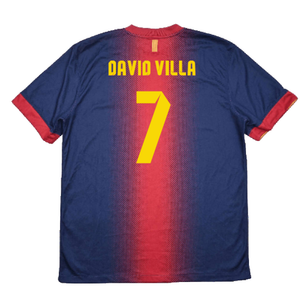 Barcelona 2012-13 Home Shirt (L) (Good) (David Villa 7)_1