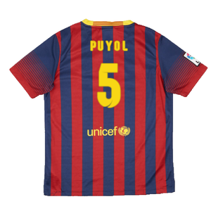 Barcelona 2013-14 Home Shirt (XL) (Good) (Puyol 5)_1