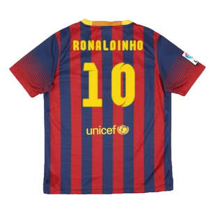 Barcelona 2013-14 Home Shirt (Very Good) (Ronaldinho 10)_1