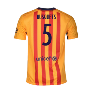 Barcelona 2015-16 Away Shirt (L) Suarez #9 (Excellent) (Busquets 5)_1