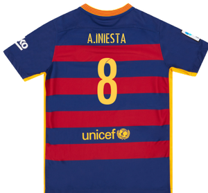 Barcelona 2015-16 Home Shirt (2XL) (Mint) (A.Iniesta 8)_1