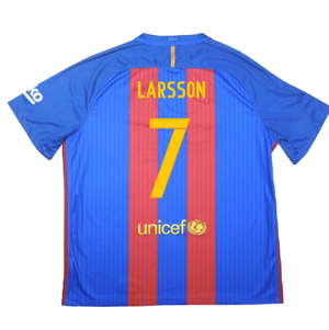 Barcelona 2016-17 Home Shirt (S) (Very Good) (Larsson 7)_1