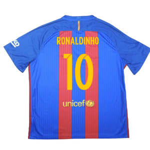 Barcelona 2016-17 Home Shirt (S) (Very Good) (Ronaldinho 10)_1