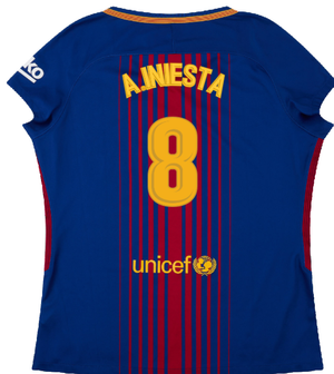 Barcelona 2017-18 Home Shirt (Womens) (XL) (Mint) (A.Iniesta 8)_1