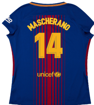 Barcelona 2017-18 Home Shirt (Womens) (XL) (Mint) (Mascherano 14)_1