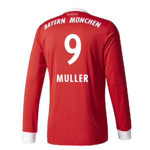 Bayern Munich 2017-18 Home Long Sleeve Shirt (XL) (Excellent) (Muller 9)_1