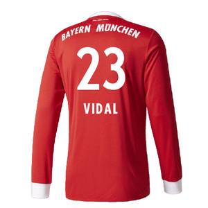 Bayern Munich 2017-18 Home Long Sleeve Shirt (XL) (Excellent) (Vidal 23)_1