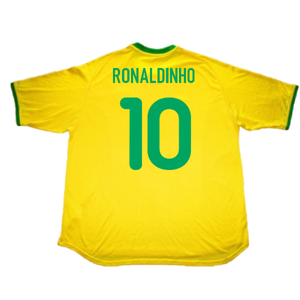 Brazil 2000-02 Home Shirt (L) (Very Good) (Ronaldinho 10)_1