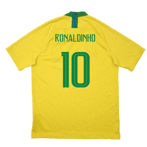 Brazil 2018-19 Home Shirt (M) (Excellent) (Ronaldinho 10)_1