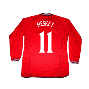 England 2002-04 Long Sleeve Away Shirt (S) (Very Good) (Heskey 11)_1