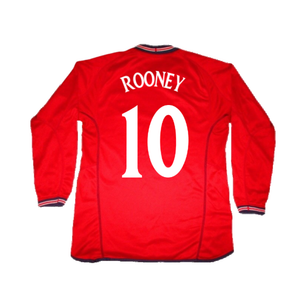 England 2002-04 Long Sleeve Away Shirt (S) (Very Good) (ROONEY 10)_1