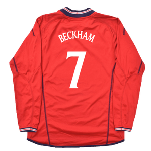 England 2002-04 Long Sleeve Away Shirt (XL) (Excellent) (Beckham 7)_2