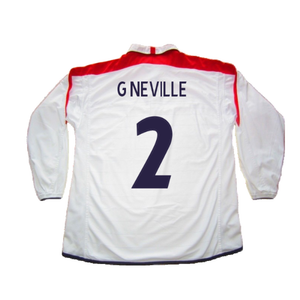 England 2003-05 Long Sleeved Home Shirt (L) (Excellent) (G Neville 2)_1