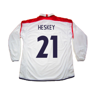 England 2003-05 Long Sleeved Home Shirt (L) (Excellent) (Heskey 21)_1