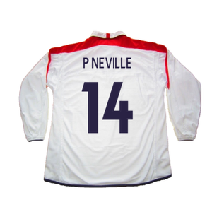 England 2003-05 Long Sleeved Home Shirt (L) (Excellent) (P Neville 14)_1