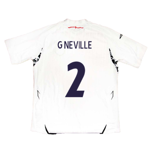 England 2007-2009 Home Shirt (XL) (G NEVILLE 2) (Fair)_1