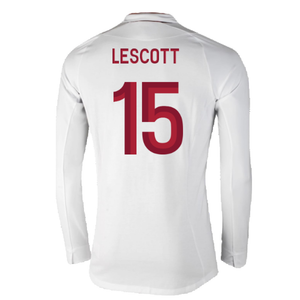 England 2012-13 Long Sleeve Home Shirt (L) (Fair) (Lescott 15)_1