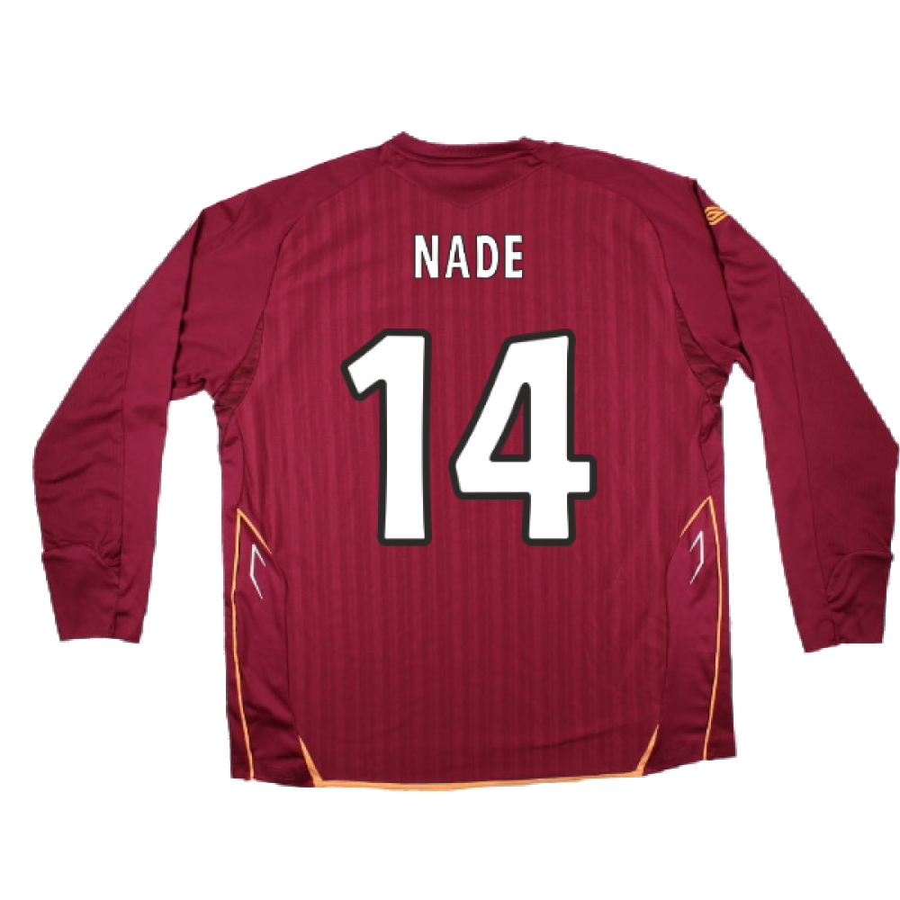 Hearts 2007-08 Long Sleeve Home Shirt (XXL) (Excellent) (Nade 14)_1