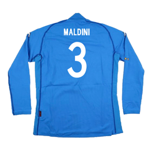 Italy 2002-2003 Home Long Sleeve Shirt (M) (Good) (MALDINI 3)_1