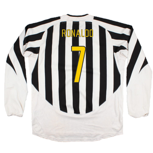 Juventus 2003-04 Long Sleeve Home Shirt (M) (Very Good) (Ronaldo  7)_1