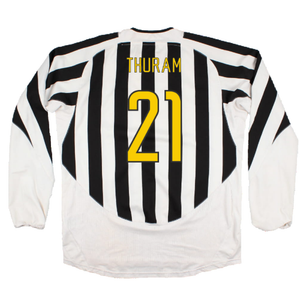 Juventus 2003-04 Long Sleeve Home Shirt (M) (Very Good) (Thuram 21)_1