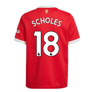 Man Utd 2021-2022 Home Shirt (Kids) (SCHOLES 18)_2