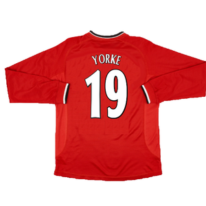 Manchester United 2000-02 Long Sleeved Home Shirt (XXL) (Excellent) (Yorke 19)_1